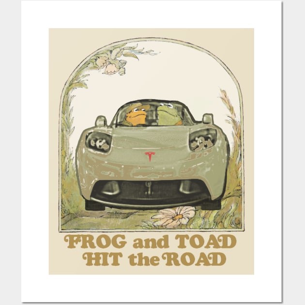 Frog And Toad Hit The Road Wall Art by Bigfinz